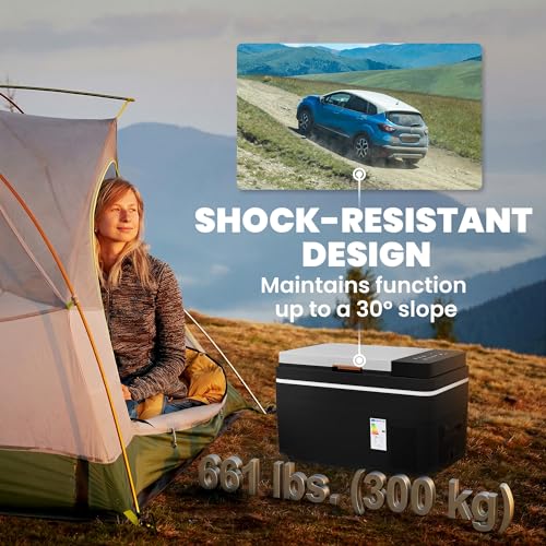 Outsunny 12 Volt Car Refrigerator, 32QT Car Fridge with App Control, 12/24V DC and 100-240V AC, -4℉-68℉, Portable Electric Freezer Compressor Cooler for Truck SUV Travel Camping