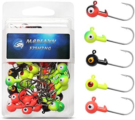 Fishing Lures Jig Heads with Double Eye Ball Head, Sharp Fishing Hooks for Baits,Freshwater,Saltwater Multi Pack