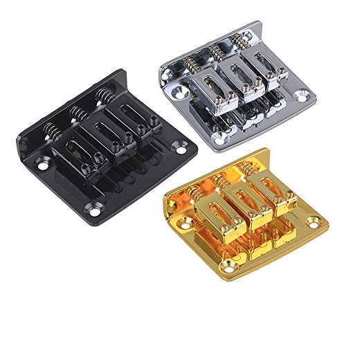 BQLZR Golden Silver Black Zinc Alloy Electric Guitar Bridge Tailpiece with Screws & Wrench for 3 String Cigar Box Guitar Pack of 3