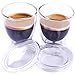 Espresso Cups With Lids - Set Of 4 - Double Walled Demitasse Shot Glasses To Keep Your Coffee Hot. By Alpha Grillers