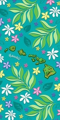 Hawaiian Beach Towel - Floral Island Chain
