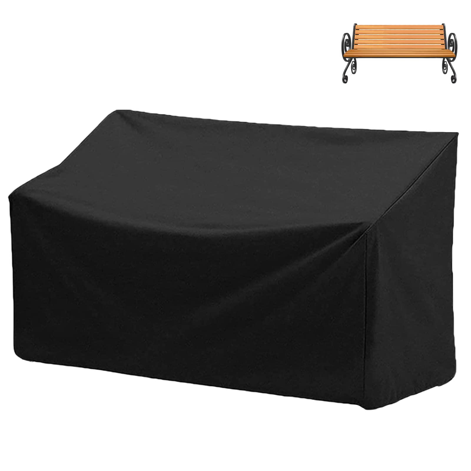 Epicover Outdoor Bench Cover, 210D Heavy Duty Patio Bench Furniture Covers with Air Vents, All Weather Resistant, 53L x 26W x 35H inches