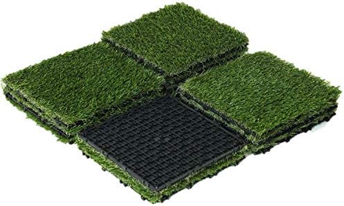 Pandahome 人工芝 ジョイントパネル リアル人工芝生12枚入 約1 08m の人工芝マットジョイント式 天然芝のような肌ざわりを実現した ベランダ 庭diy用品