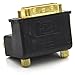 Allytech 1 Pack DVI-I 24 + 5 Pin Male to Female M/F Gold Plated 90 Degree Right Angle Adapter Monitor Connector