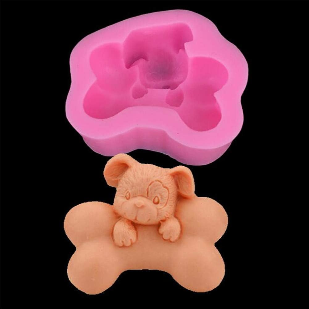 3D Dog Bone Shaped Silicone Soap Mould, Lines Cylinder Shape DIY Candle Making Mold,Homemade Fondant Cake Bakeware Tray Sugarcraft Chocolate Cupcake Muffin Baking Mold Kitchen DIY Decorating Tool