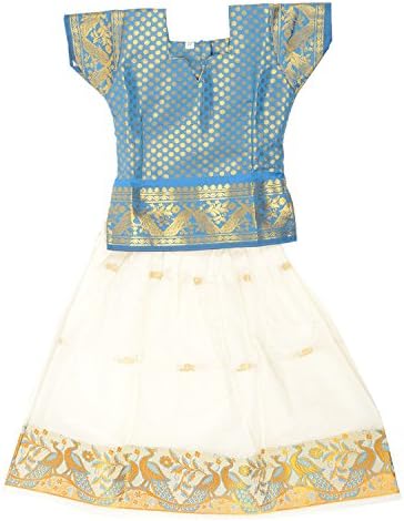 Girls Ethnicwear Pattupavada Multi-Coloured