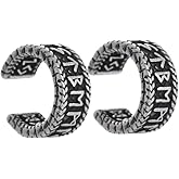 Viking Ear Cuffs Earrings, Norse Runes Non Piercing Clip on Earrings, Archaic Rune Ear Cuff for Women Men