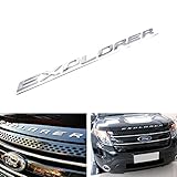 8-letter/set Silver Chrome Finish Front Hood 3D Letters Stickers Fit For 2011-up Ford Explorer