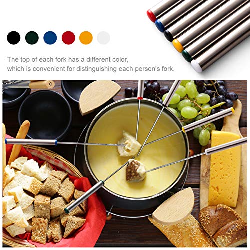 GWHOLE Set of 6 Stainless Steel Fondue Forks for Chocolate Fountain Cheese Fondue Roast Marshmallows