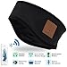 Qshell Lightweight Sporty Bluetooth Headband Washable Headwear with Speakers & Mic Hands Free Wireless Headphones Headsets Earphone for Running Jogging Skiing Skating Hiking,Christmas Gifts - Black