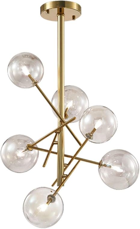 Modo Lighting Sputnik Chandelier 6 Light Modern Magic Bean Pendant Hanging Lights Metal Ceiling Pendant Light Fixtures With Clear Glass Shade For Bedroom Living Room Dining Room Amazon Com