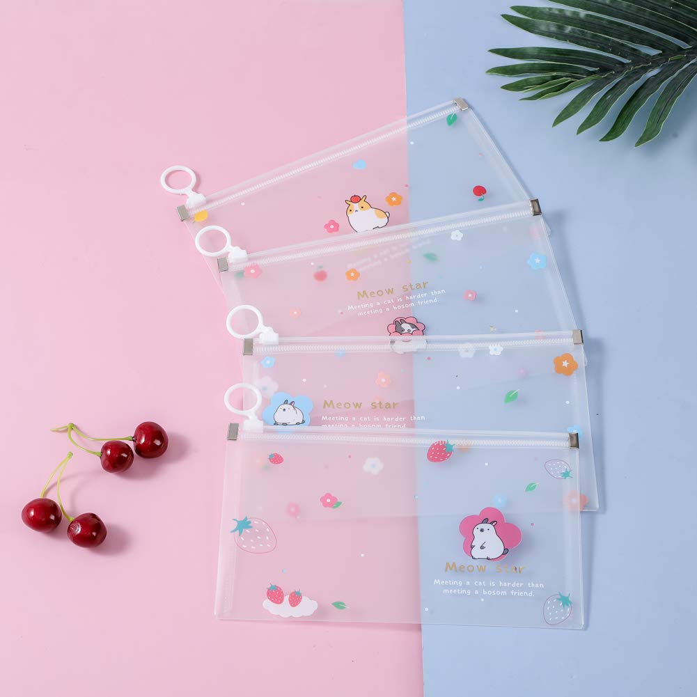 4PCS Face Cover Organizer Case Zipper Storage Bag Cosmetic Container Portable Face Covers Clips Mini Travel Bags Set of Assorted Colors Blue Pink Clear Green (Clear 4pcs)