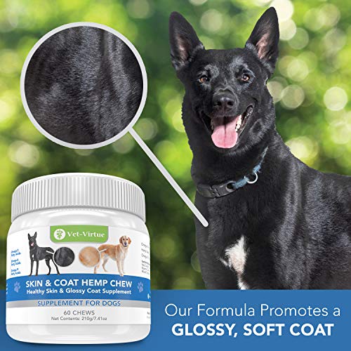 VETVIRTUE Omega 3 for Dogs Skin and Coat Soft Chew with Fish Oil for