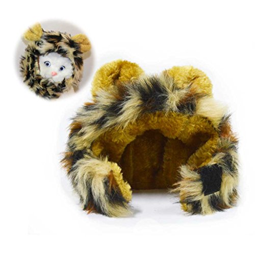 YICHANG Lion Mane Dog Cat Costume Cute Pet Wig Hat for Cat or Small Dog Dress up Halloween Christmas