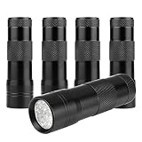 UV Flashlight Black Lights, Findway Ultravilot Urine Light 12 Led UV Blacklight Flashlight Detector for dogs, Pet Stain Detector, Dog Urine Remover, Bed Bug Detector-Pack of 5