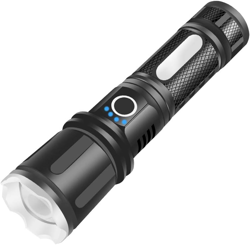 AuKvi XHP70 XHP50 Telescopic 5 Modes Zoomable Most Powerful LED USB Rechargeable Flashlight Torch (XHP50 Elite)