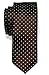 Retreez Pin Dots Woven Microfiber Skinny Tie - Dark Brown with Brown Pin Dots