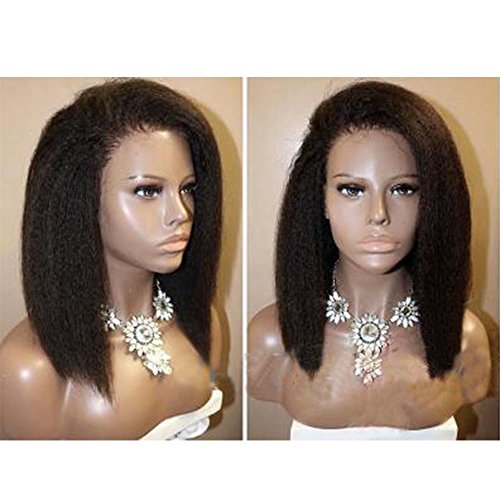 Kinky-Straight-Human-Hair-Wig-Italian-Yaki-Straight-Lace-Front-Human-Hair-Wigs-for-Black-Women-Glueless-Full-Lace-Wigs-with-Baby-Hair-18Inch-Full-Lace-Wig-130-Density-Natural-Color-small-cap
