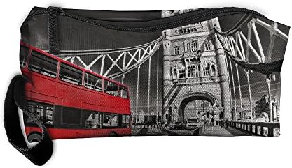 GNMB Red Bus In London Portable Receiving Bag Make-up Cosmetic Bag Sewing Kit Stationery Bags Multi-function Bag