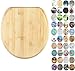 Sanilo ROUND, Silent Slow Close, Molded Wood, Adjustable Toilet Seat, Bamboo