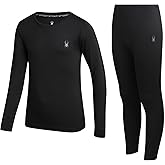 Spyder Kids Thermal Underwear Set - 2 Piece Moisture Wicking Insulated Girls Boys Thermal Set Base Layer Long Johns for Kids