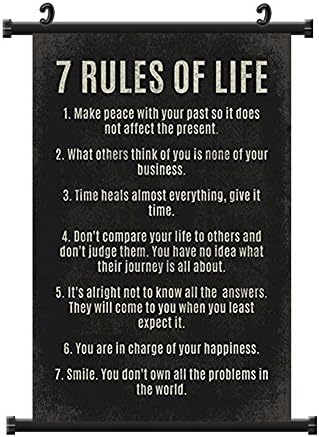 7 Rules Of Life, motivational poster print -The Melody Art (reel)