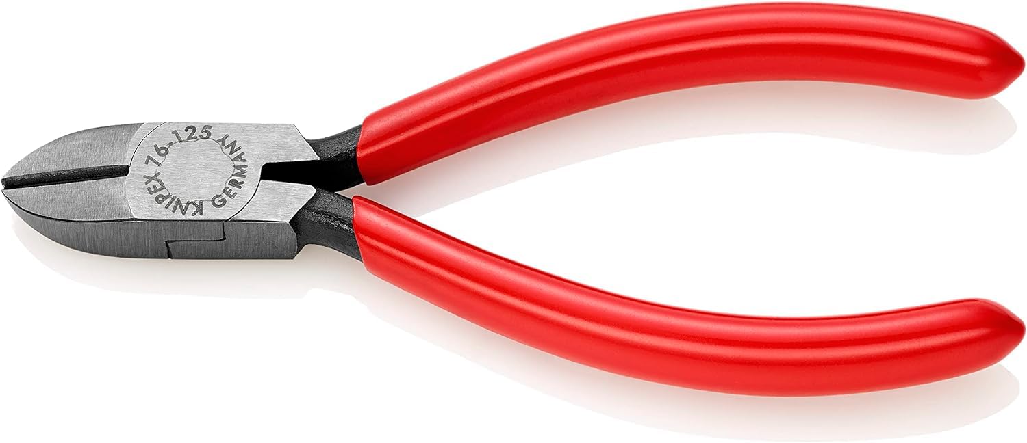 KNIPEX Diagonal Cutter for Electromechanics with Plastic Coating 125 mm, 76 01 125