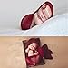 Bassion Newborn Photography Props Newborn Baby Stretch Long Ripple Wrap Yarn Cloth Blanket, Red Wine, One Size