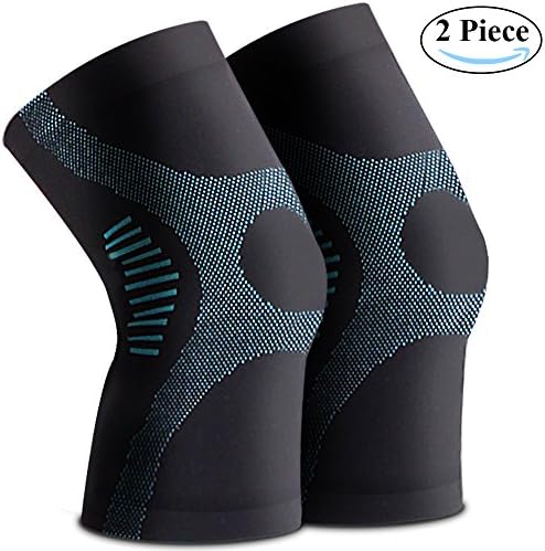 Athletic Knee Brace, Sports Knee Compression Sleeves, Anti-Slip Knee Support for Running, Basketball, Football, Yoga, Meniscus Tear, Joint Pain Relief, Arthritis Injury Recovery, 1 Pair (Blue, S)