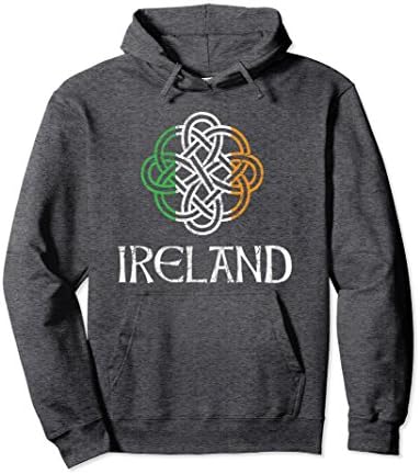 Unisex Celtic Knot Clover Vintage Ireland St Paddys Day Hoodies Medium Dark Heather