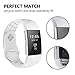 iGK Silicone Replacement Bands Compatible for Fitbit Charge 2, Adjustable Breathable Sport Strap Smartwatch Fitness Wristband with Air Holes with Clsap White Small