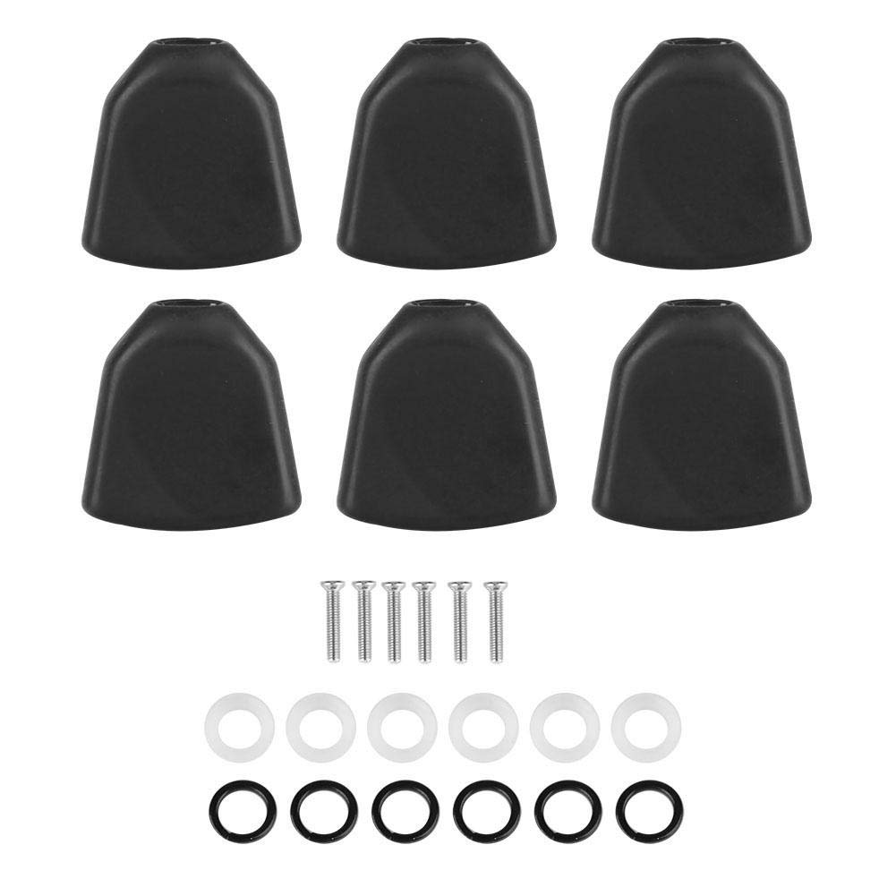 VBESTLIFE 6 PCS/Set Black Acrylic Guitar Tuning Pegs Buttons for Acoustic & Electric Guitars