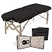 EarthLite Portable Massage Table Package Avalon – Reiki Endplate, Premium Flex-Rest Face Cradle & Strata Cushion, Carry Case (30”x73”), Black