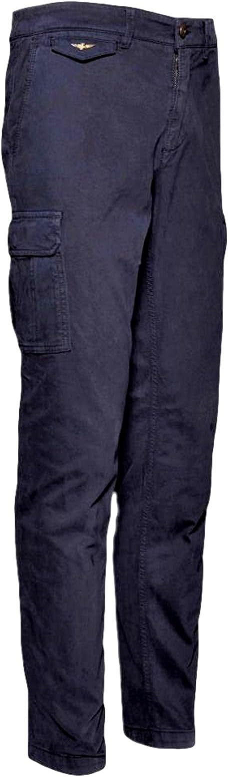Pa1255 Men's Trousers with Pockets Blue Pockets Side