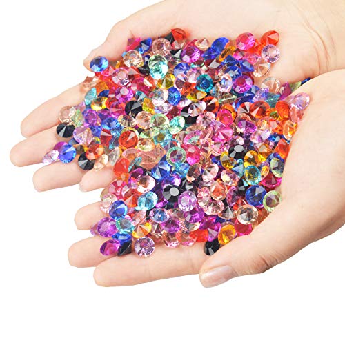 Meching Acrylic Diamonds Crystals 11OZ(1100 PCS) Rainbow Mix Treasure Gems for Table Scatters, Vase Fillers, Event, Wedding, Birthday Decoration Favor, Arts & Crafts - Thumbnail 2