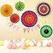 Yotako 6X Round Wheel Tissue Paper Fan Decorations Hanging Paper Rosette Backdrop Paper Medallions Paper Pinwheels Fan for Wedding Party Baby Shower First Birthday Wall Decor