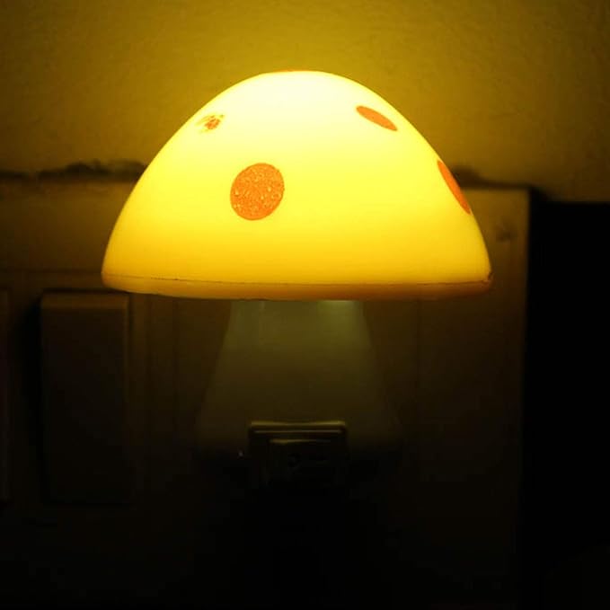 Tootpado LED Night Lamp Plug-in Wall Mushroom - Yellow (7ELE73)