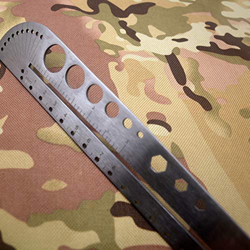 Ruler, KKmoon Multifunction Scale Tool Map Landmarks Compasses Ruler Protractor Stainless Steel EDC Ruler