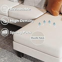 YESHOMY Convertible Sectional Sofa U-Shaped Couch