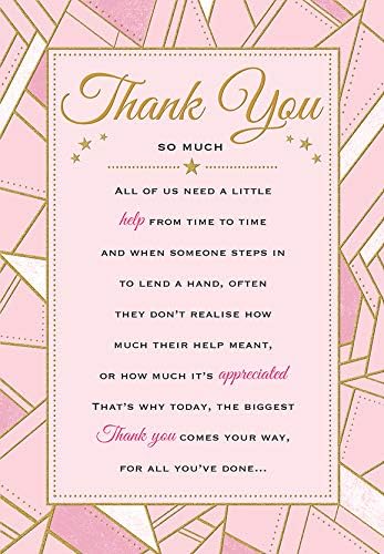 Piccadilly Greetings Heartfelt Wishes Sentimental Thank You Card - 9 x 6 inches - Regal Publishing,Yellow