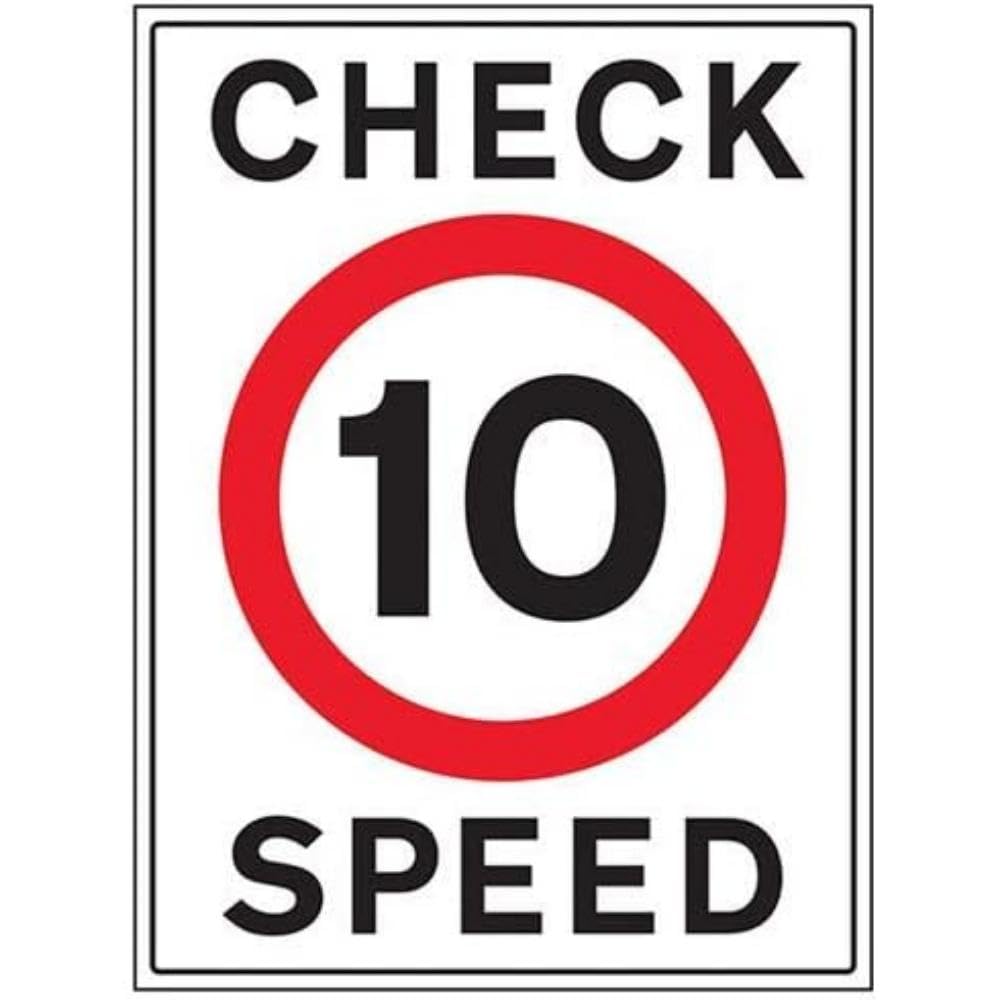 V Safety 10 Mph fork Lift Speed Limit w/channel- 3 mm AluComp RA1 AntiGraff - 450 x 600 mm Safety Sign