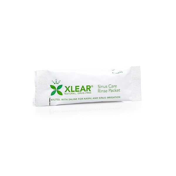 XLEAR NATURAL XYLITOL NASAL IRRIGATION SYSTEM WITH 6 SALINE PACKETS AND 1 SINUS RINSE BOTTLE – NOSE CLEANER FOR FAST PRESSURE AND CONGESTION RELIEF (PACK OF 1)