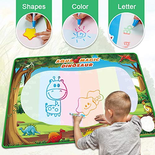 Aqua Drawing Mat for Kids - YEEBAY Water Magic Doodle Toys - Mess Free Coloring Painting Educational Writing Mats - Xmas Gift for Toddlers Boys Girls Age of 2,3,4,5,6 Year Old