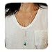 Suyi Womens Girls Double Layers Y Chain Green Stone Pendant Necklace Green