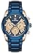 Tonnier Stainless Steel Strap Mens Watch Chronograph Date Quartz Sport Watch Blue/Golden