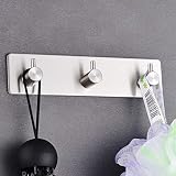 Koksi 3-Hook Stainless Steel Self-Adhesive Hanger Kitchen Bath Hallway view 2