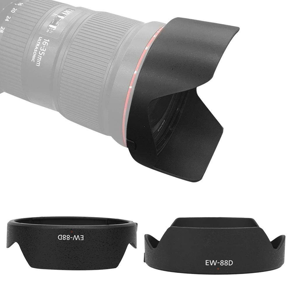 Yunir Lens Hood, EW-88D Black Plastic Camera Mount Lens Hood Shade Cover for 16-35mm F2.8III