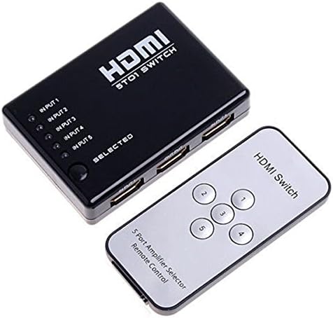 Tblaze Intelligent 5x1 5-Port Mini High Speed HDMI Switch/Switcher with IR Wireless Remote and Key-Press-Switching support Full HD 1080P 3D