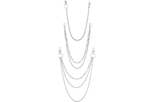 KAEVUD 3 Pieces Jeans Chains Wallet Pant Chain Hip Hop Wallet Silver Waist Pocket Punk Wallets Chains…