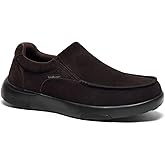 OrthoComfoot Men's Orthopedic Slip On Loafers Walking Shoes with Arch Support: Suede Leather Dress Slip-Ons Loafers for Plantar Fasciitis, Comfortable Non-Slip Shoes for Foot and Heel Pain Relief